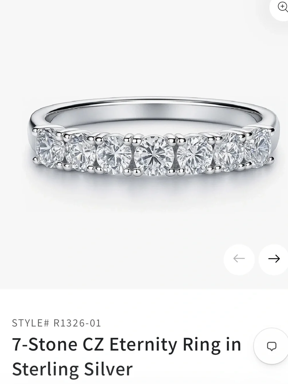 Berricle Sterling Silver 7-Stone CZ Eternity Ring Size 5